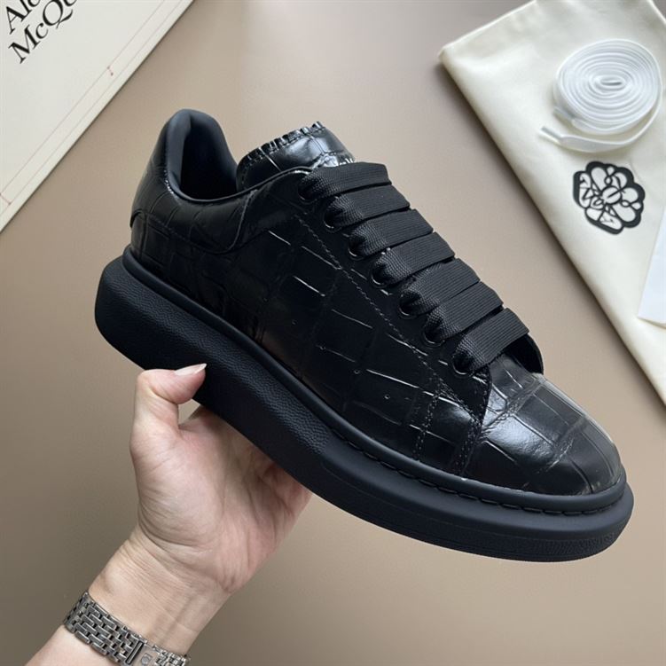 ALEXANDER MCQUEEN ALL-OVER STAMPED CROCODILE SNEAKERS - ALD019