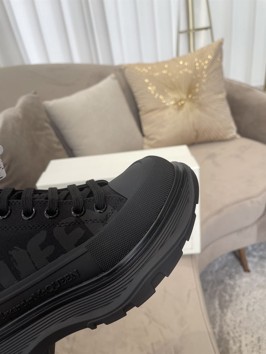 ALEXANDER MCQUEEN GRAFFITI TREAD SLICK HIGH-TOP SNEAKERS - ALD034