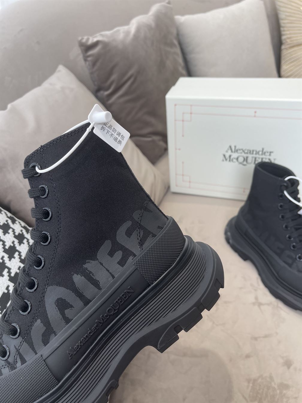 ALEXANDER MCQUEEN GRAFFITI TREAD SLICK HIGH-TOP SNEAKERS - ALD034