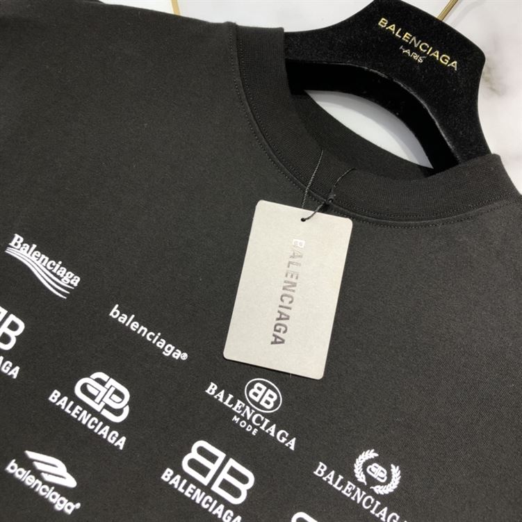 BALENCIAGA ARCHIVES LOGOS T-SHIRT OVERSIZED IN BLACK - BAS015