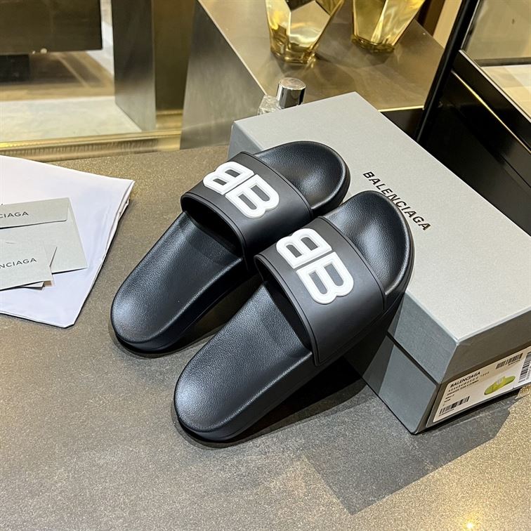 BALENCIAGA BB POOL SLIDE SANDALS - BBD014