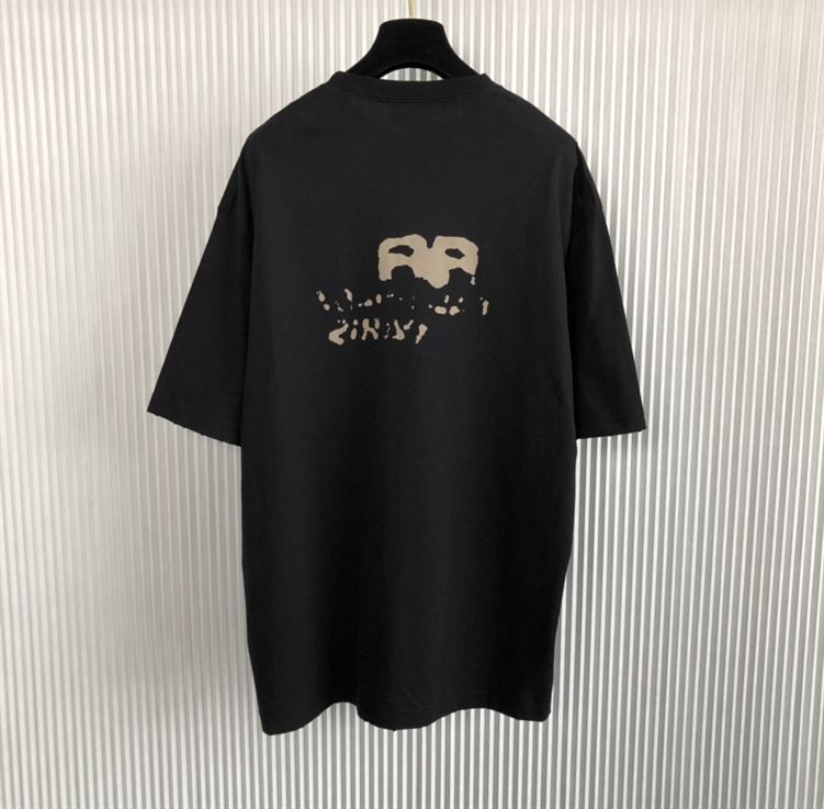 BALENCIAGA HAND DRAWN BB ICON T-SHIRT MEDIUM FIT IN BLACK - BAS013
