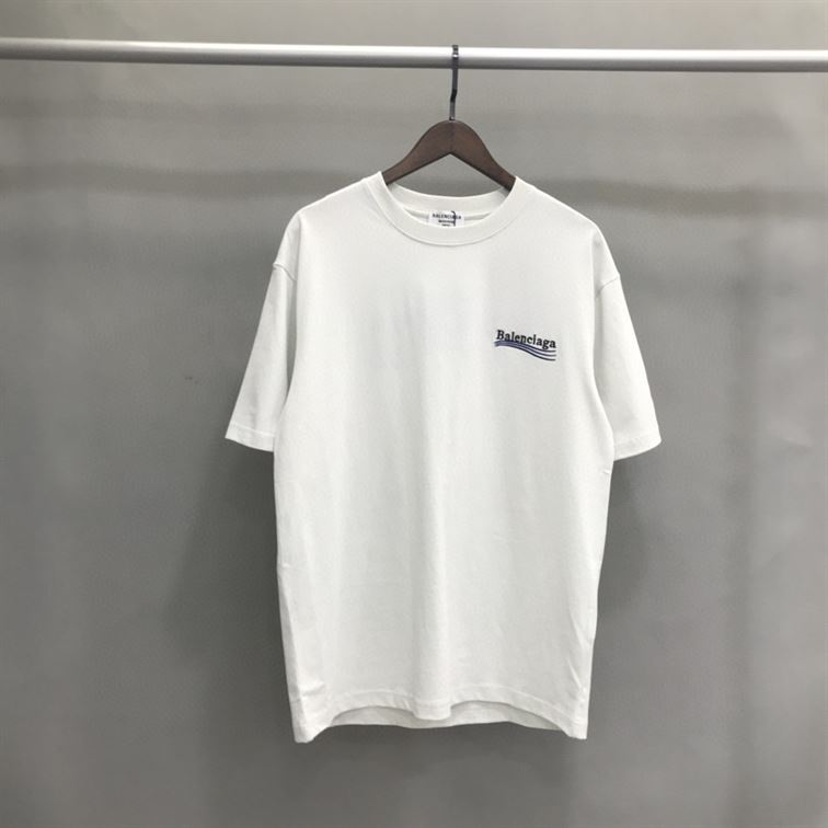BALENCIAGA MEN'S POLITICAL CAMPAIGN T-SHIRT LARGE FIT IN WHITE - BAS020