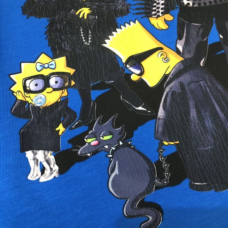 BALENCIAGA MEN'S THE SIMPSONS TM 20TH TELEVISION T-SHIRT OVERSIZED IN INDIGO - BAS006