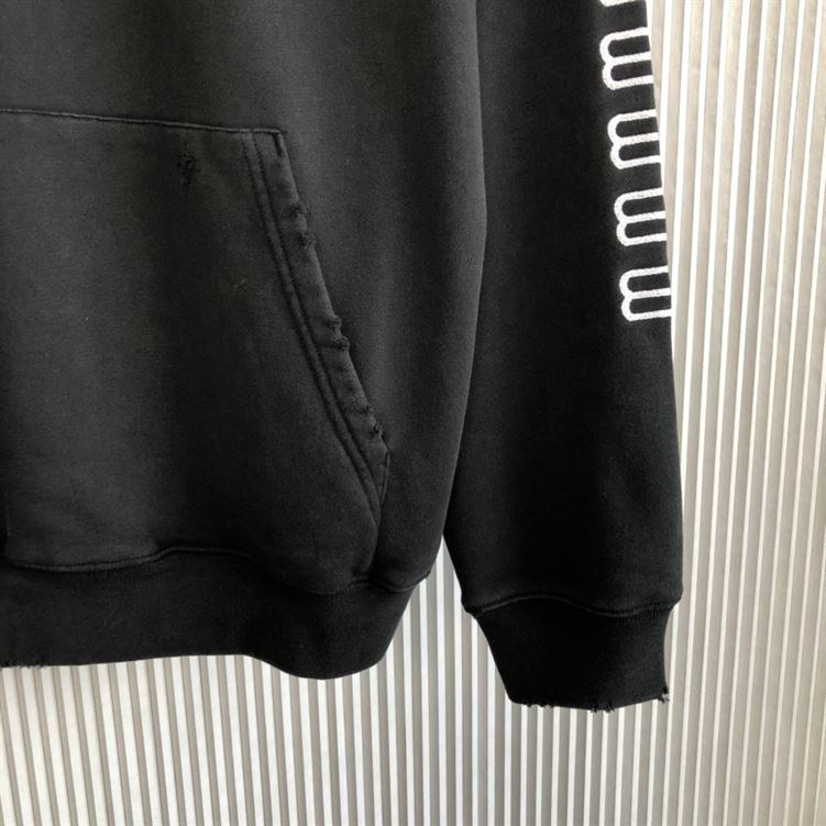 BALENCIAGA PARIS ICON HOODIE MEDIUM FIT IN BLACK - BH002