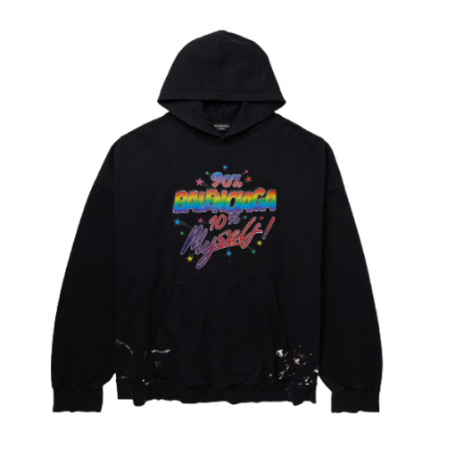BALENCIAGA RAINBOW LOGO PRINT HOODIE - BH011