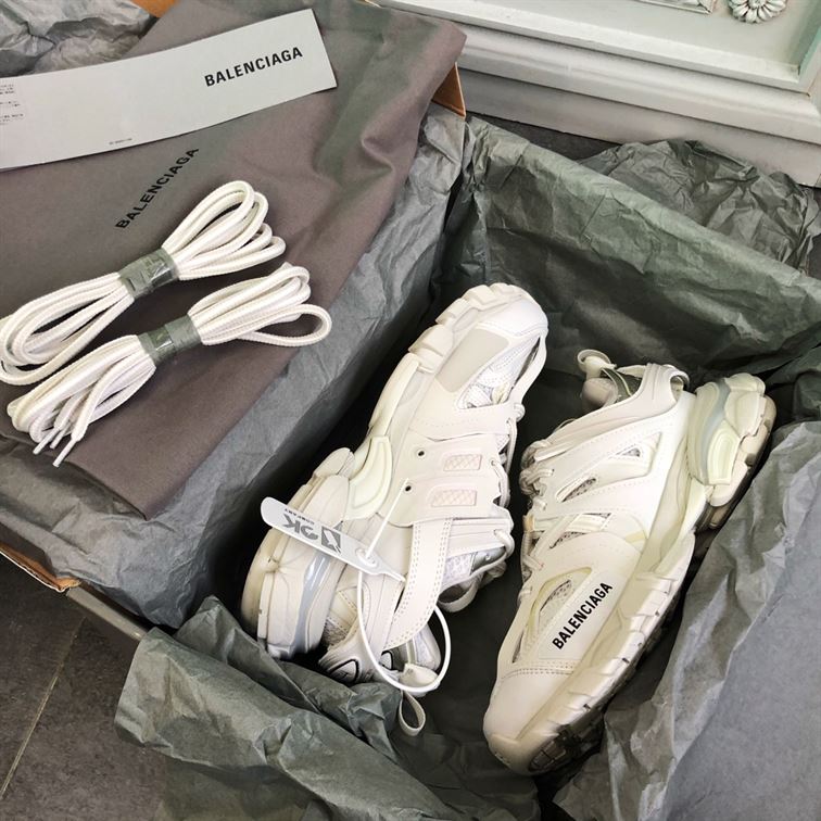 BALENCIAGA TRACK TRAINER SNEAKERS IN WHITE - BLA030