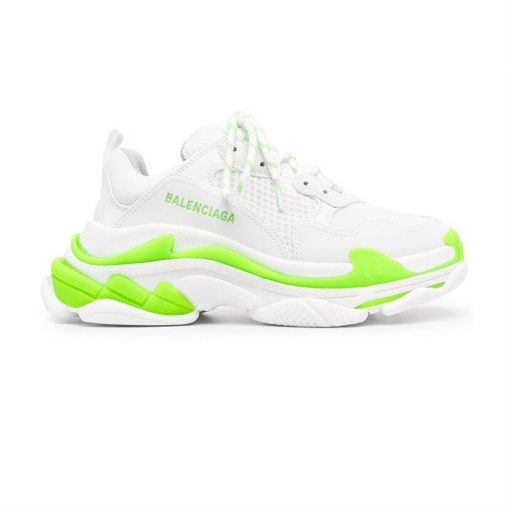 BALENCIAGA TRIPLE S 1.0 SNEAKERS IN WHITE AND GREEN - BLA022