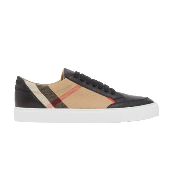 BURBERRY LEATHER AND HOUSE CHECK COTTON SNEAKERS - BBR014