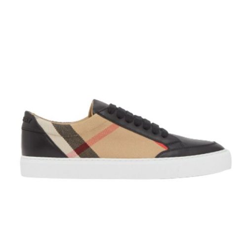 BURBERRY LEATHER AND HOUSE CHECK COTTON SNEAKERS - BBR014