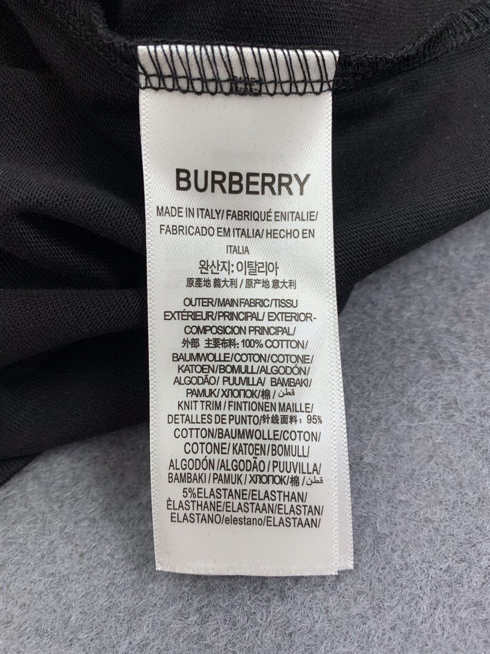 BURBERRY LOGO PRINT COTTON T-SHIRT IN BLACK - BRS008