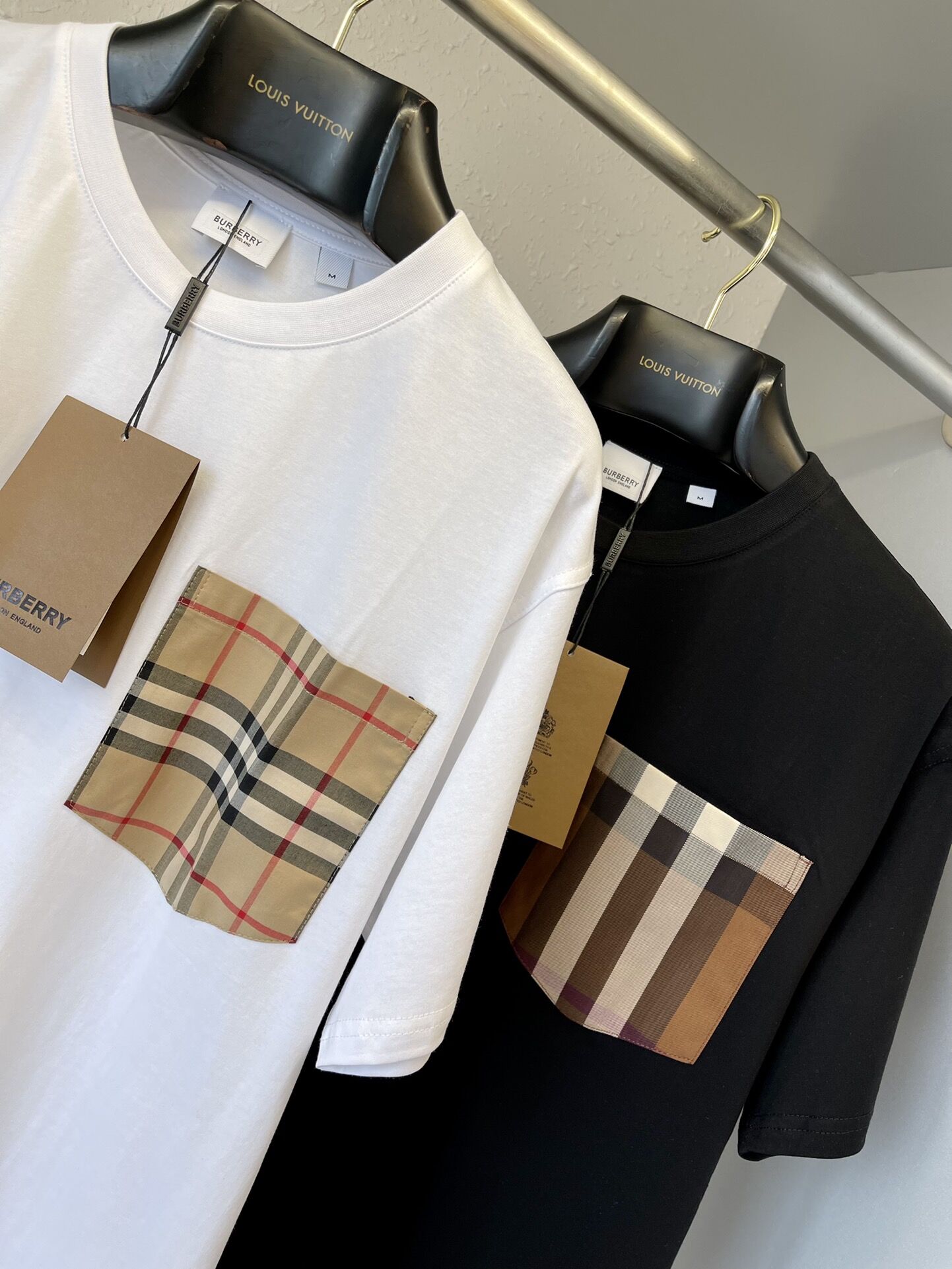 BURBERRY VINTAGE CHECK POCKET COTTON OVERSIZED T-SHIRT - BRS012