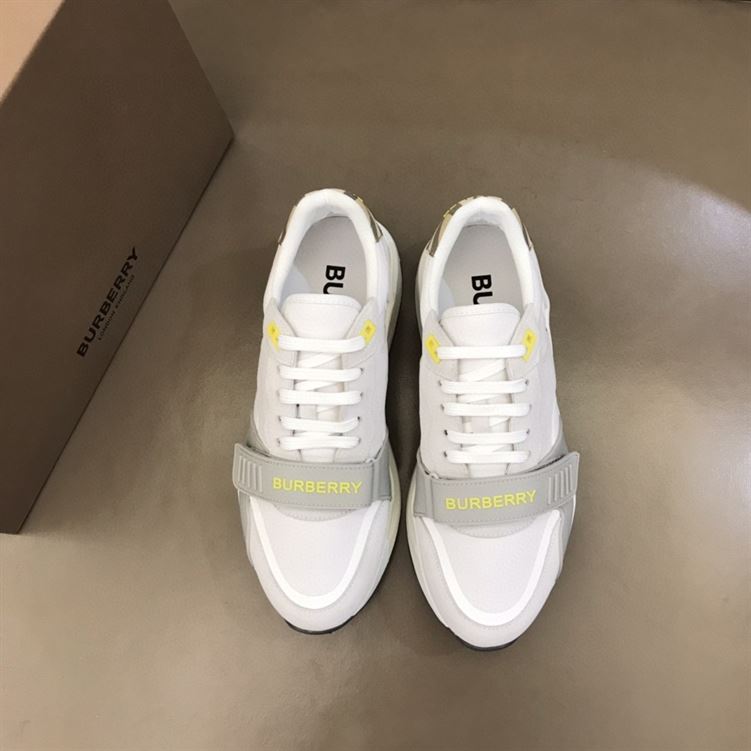 BURBERRY VINTAGE CHECK VELCRO STRAP SNEAKERS IN WHITE - BBR003