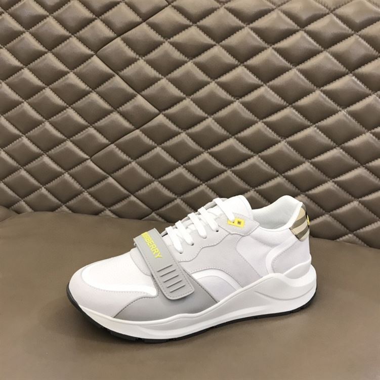 BURBERRY VINTAGE CHECK VELCRO STRAP SNEAKERS IN WHITE - BBR003