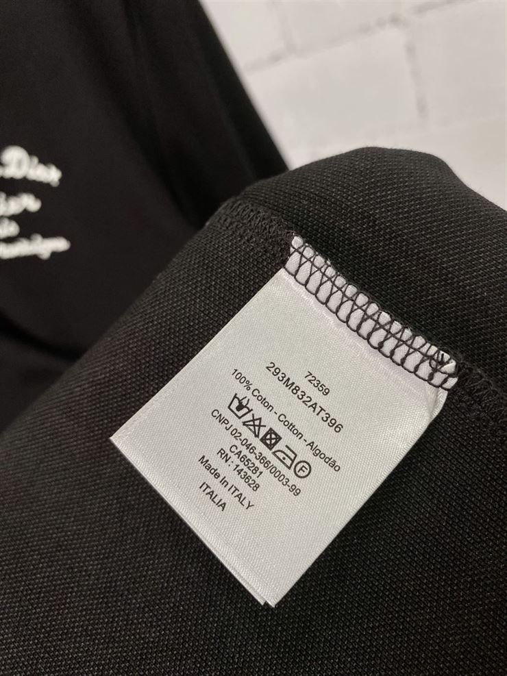 CHRISTIAN DIOR ATELIER' POLO SHIRT BLACK COTTON PIQUÃ‰ - DOT018