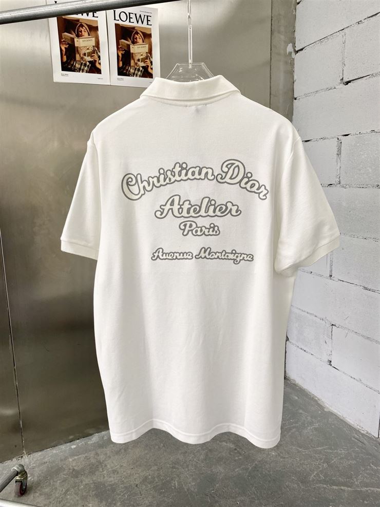 CHRISTIAN DIOR ATELIER' POLO SHIRT WHITE COTTON PIQUÃ‰ - DOT019