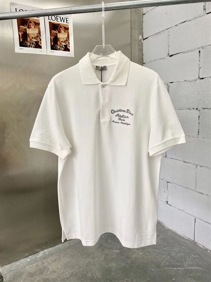 CHRISTIAN DIOR ATELIER' POLO SHIRT WHITE COTTON PIQUÃ‰ - DOT019