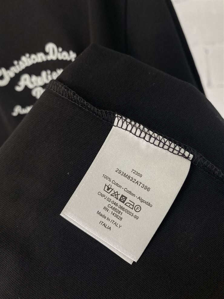 CHRISTIAN DIOR ATELIER' T-SHIRT RELAXED FIT BLACK COTTON JERSEY - DOT020