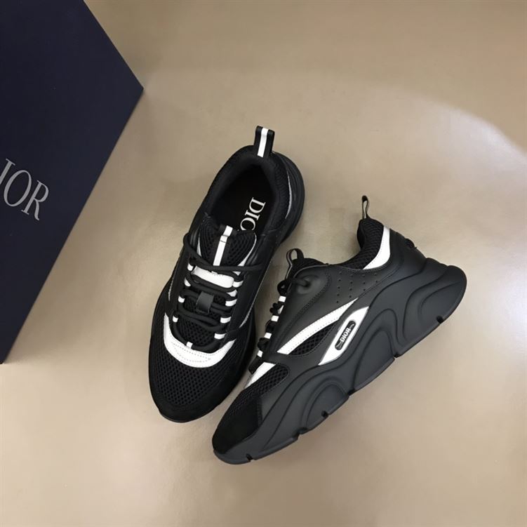 DIOR B22 SNEAKER BLACK TECHNICAL MESH AND SMOOTH CALFSKIN - DO045