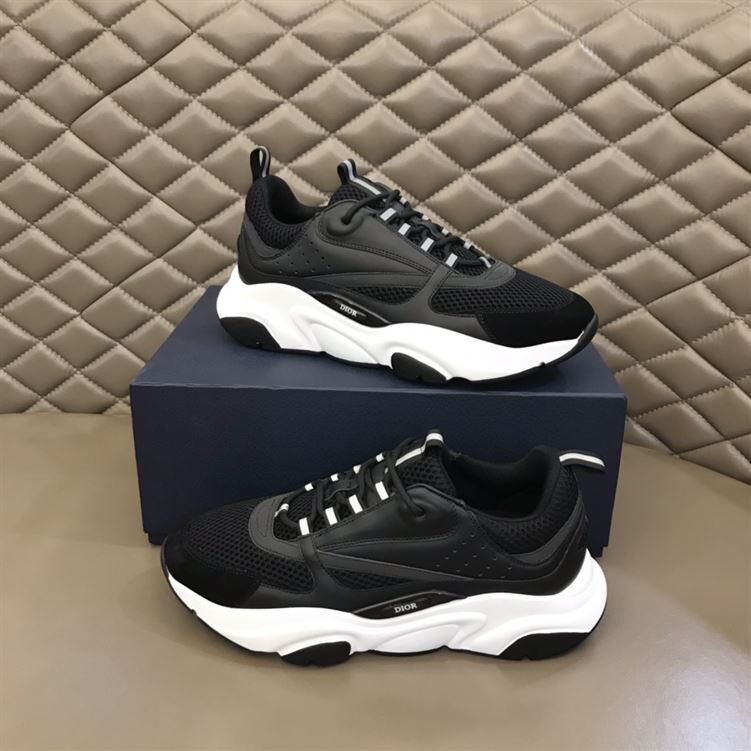 DIOR B22 SNEAKERS BLACK TECHNICAL MESH AND CALFSKIN - DO004