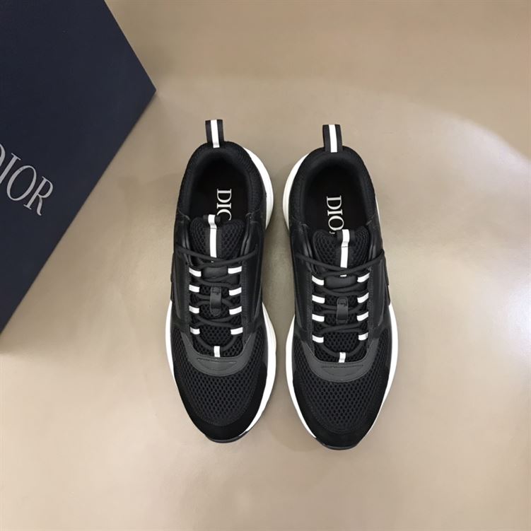 DIOR B22 SNEAKERS BLACK TECHNICAL MESH AND CALFSKIN - DO004
