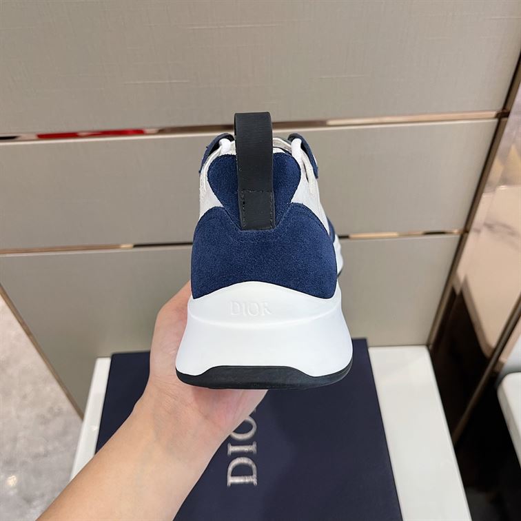 DIOR B25 RUNNER NAVY OBLIQUE SUEDE SNEAKER - DO063