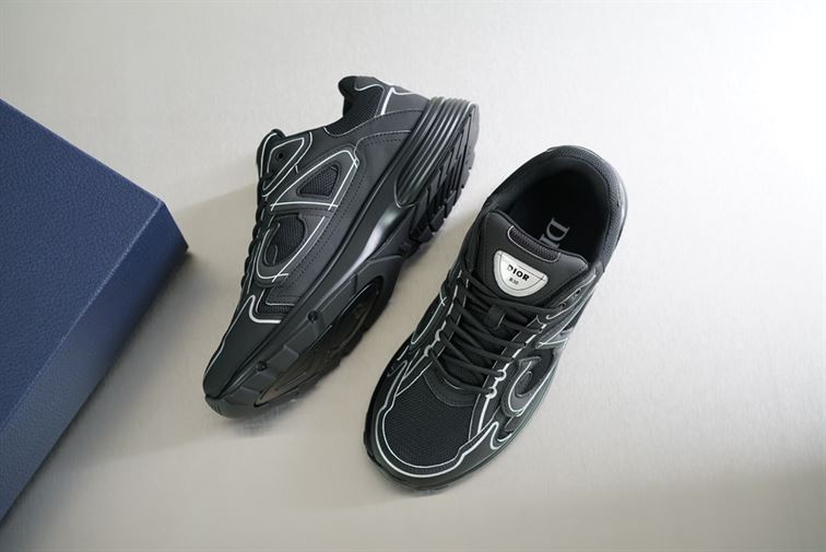 DIOR B30 SNEAKER BLACK MESH AND TECHNICAL FABRIC - DO074