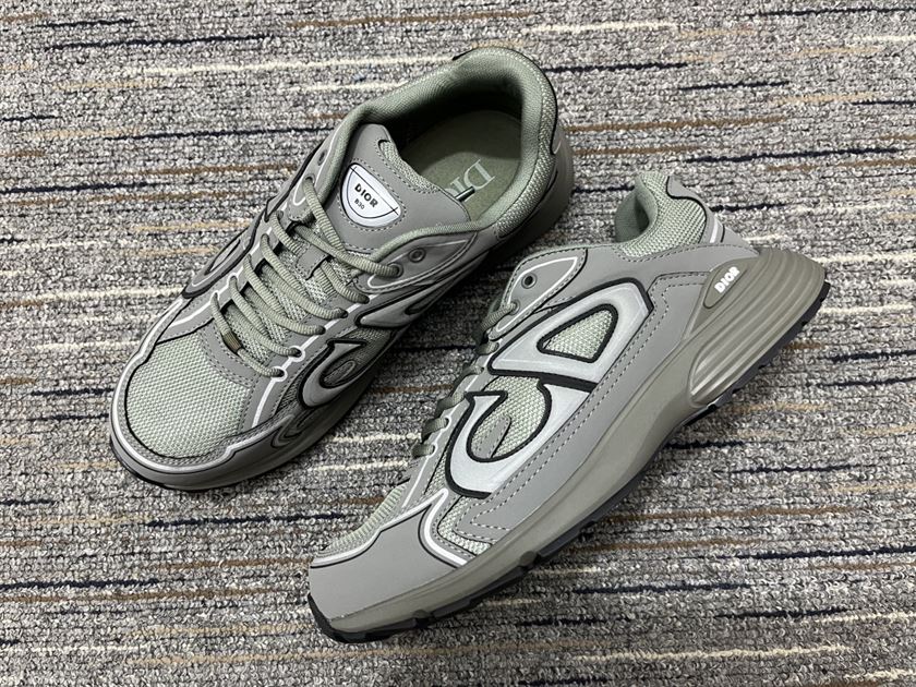 DIOR B30 SNEAKER OLIVE MESH AND TECHNICAL FABRIC - DO109