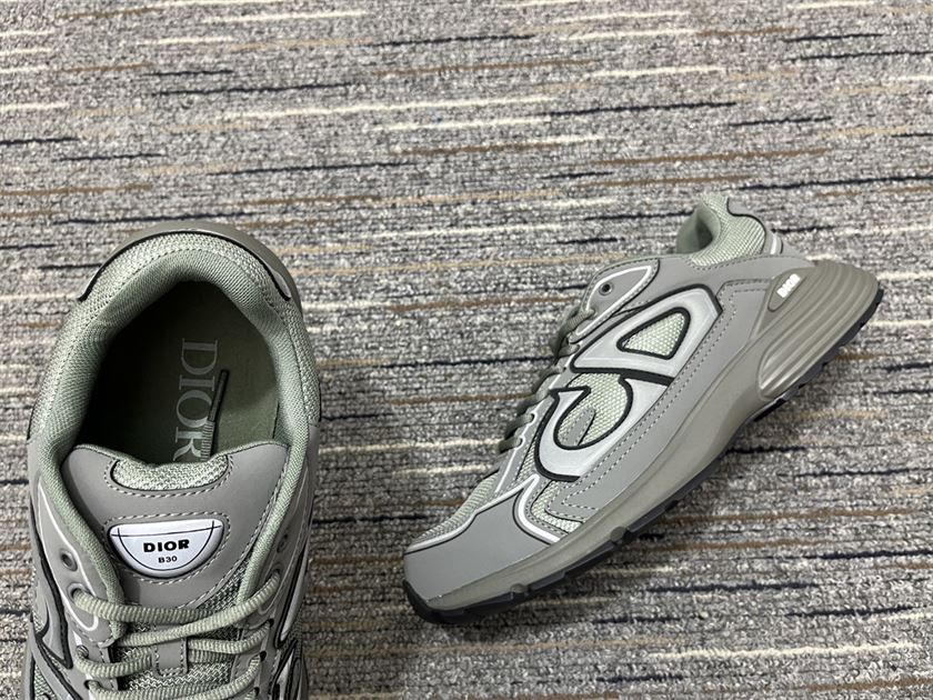 DIOR B30 SNEAKER OLIVE MESH AND TECHNICAL FABRIC - DO109