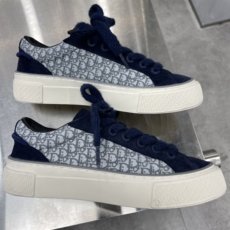 DIOR B33 SNEAKER NAVY BLUE DIOR OBLIQUE JACQUARD - DO128
