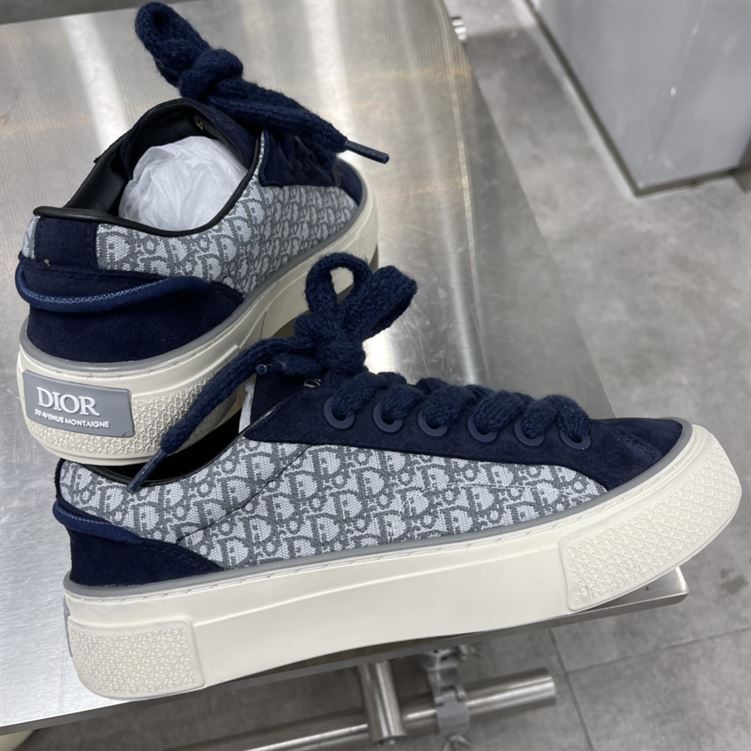 DIOR B33 SNEAKER NAVY BLUE DIOR OBLIQUE JACQUARD - DO128