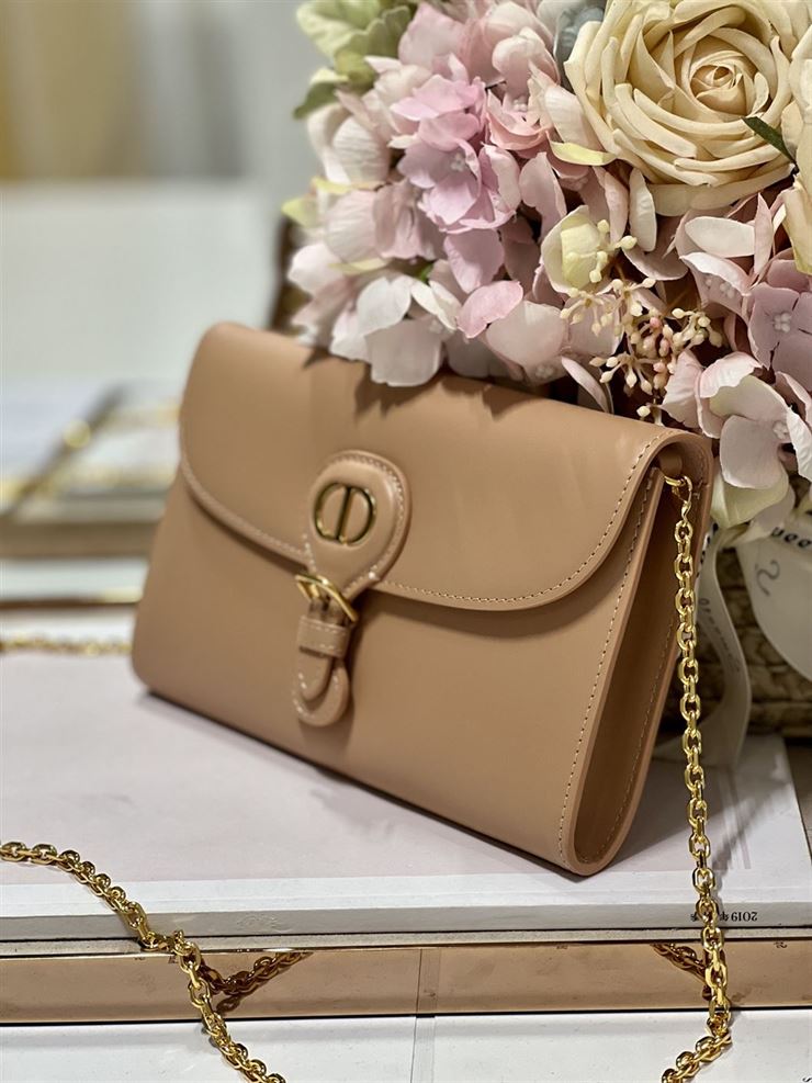 DIOR BOBBY EAST-WEST POUCH WITH CHAIN BEIGE