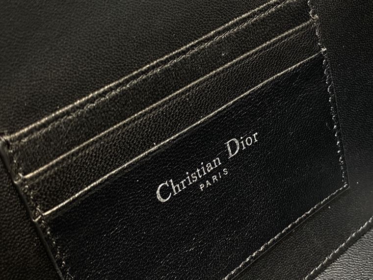 DIOR CARO BOX BAG BLACK QUILTED MACROCANNAGE