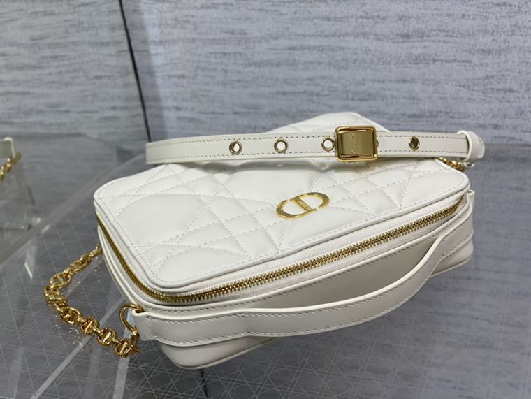 DIOR CARO BOX BAG LATTE QUILTED MACROCANNAGE