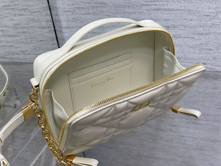DIOR CARO BOX BAG LATTE QUILTED MACROCANNAGE