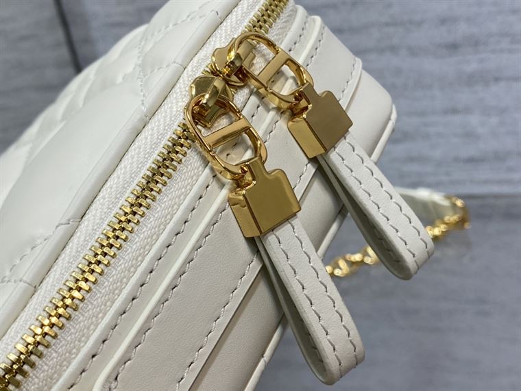 DIOR CARO BOX BAG LATTE QUILTED MACROCANNAGE