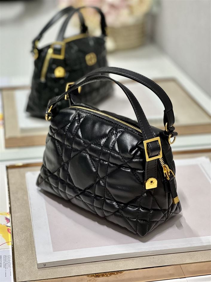 DIOR CARO D-COSY BAG BLACK SUPPLE CANNAGE