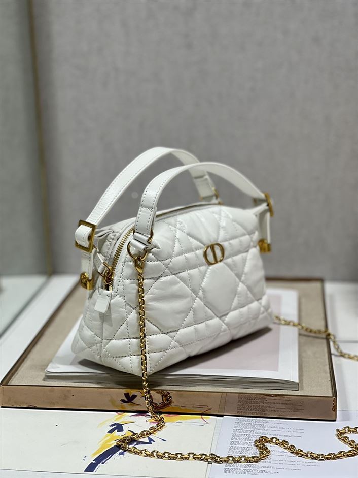 DIOR CARO D-COSY BAG LATTE SUPPLE CANNAGE CALFSKIN