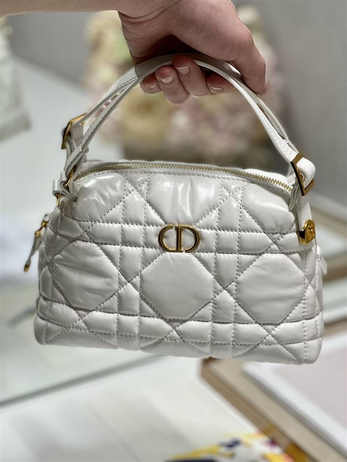 DIOR CARO D-COSY BAG LATTE SUPPLE CANNAGE CALFSKIN