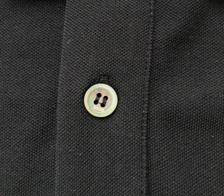 DIOR CD ICON POLO SHIRT BLACK COTTON PIQUÃ‰ - DOT026