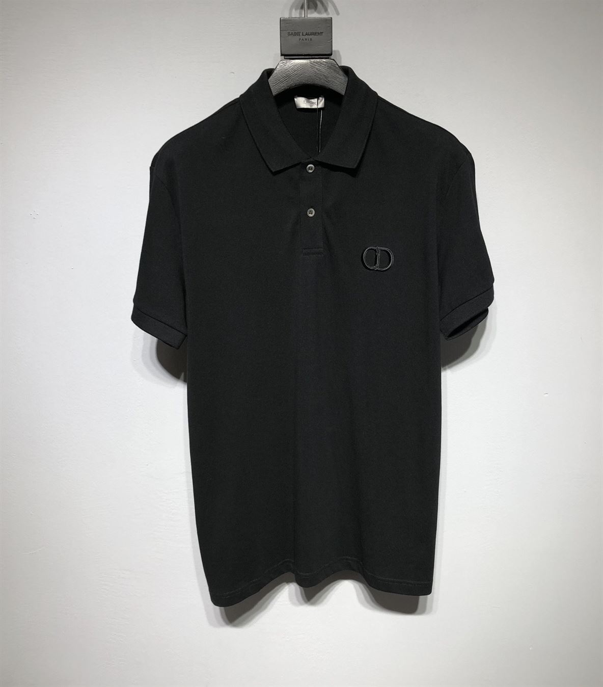 DIOR CD ICON POLO SHIRT BLACK COTTON PIQUÃ‰ - DOT026