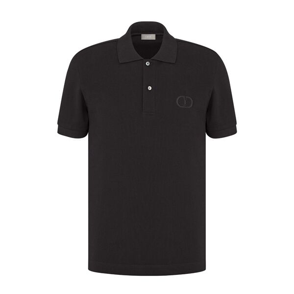 DIOR CD ICON POLO SHIRT BLACK COTTON PIQUÃ‰ - DOT026
