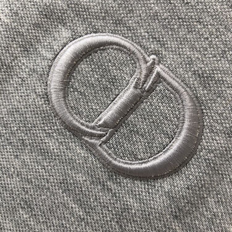 DIOR CD ICON POLO SHIRT GRAY COTTON PIQUÃ‰ - DOT024