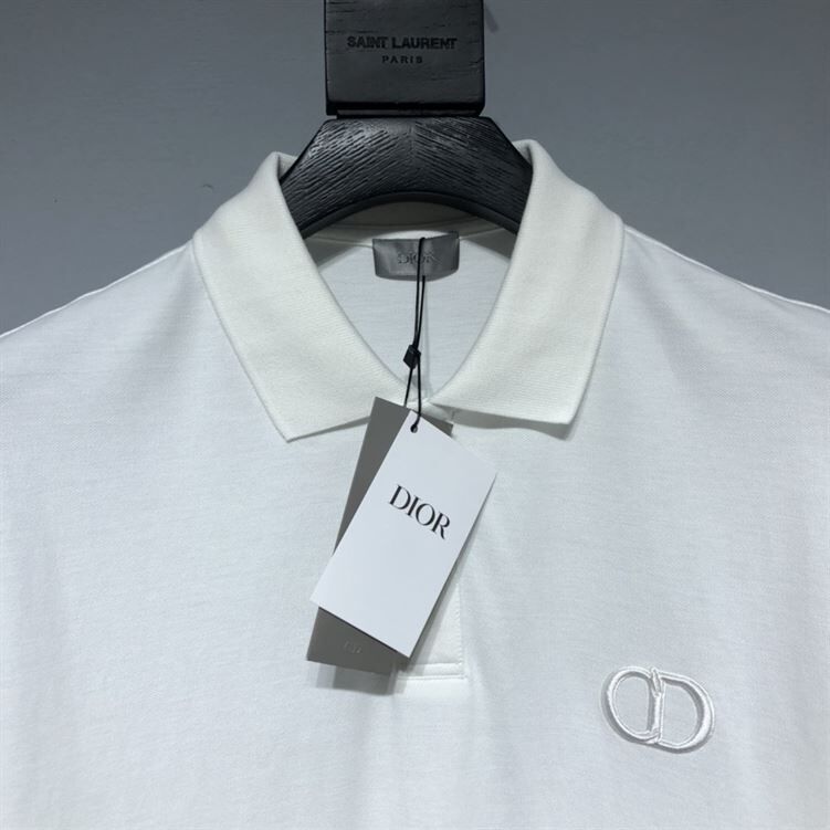 DIOR CD ICON POLO SHIRT WHITE COTTON PIQUÃ‰ - DOT025