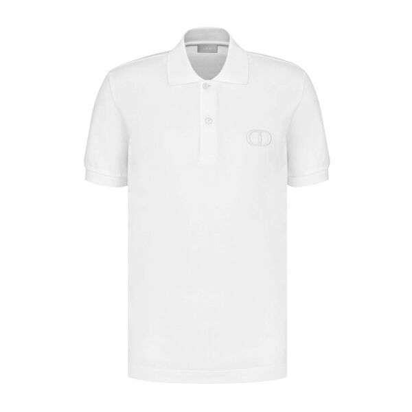 DIOR CD ICON POLO SHIRT WHITE COTTON PIQUÃ‰ - DOT025