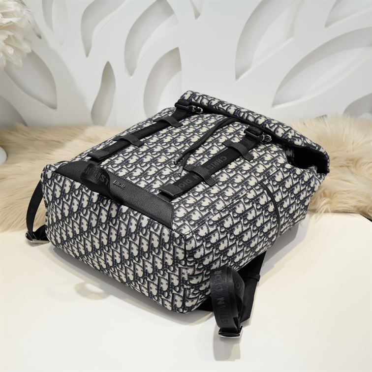 DIOR EXPLORER BACKPACK BEIGE AND BLACK OBLIQUE JACQUARD - DIO021