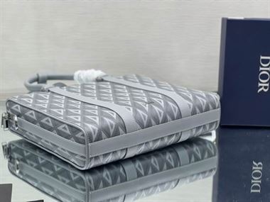 DIOR LINGOT BRIEFCASE BLACK CD DIAMOND CANVAS AND SMOOTH CALFSKIN - DIO033
