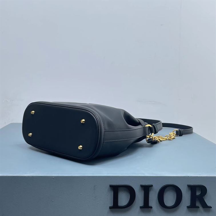 DIOR MEDIUM C EST DIOR BAG BLACK CD EMBOSSED CALFSKIN