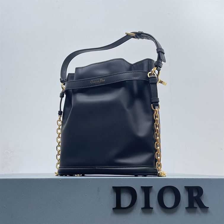 DIOR MEDIUM C EST DIOR BAG BLACK CD EMBOSSED CALFSKIN