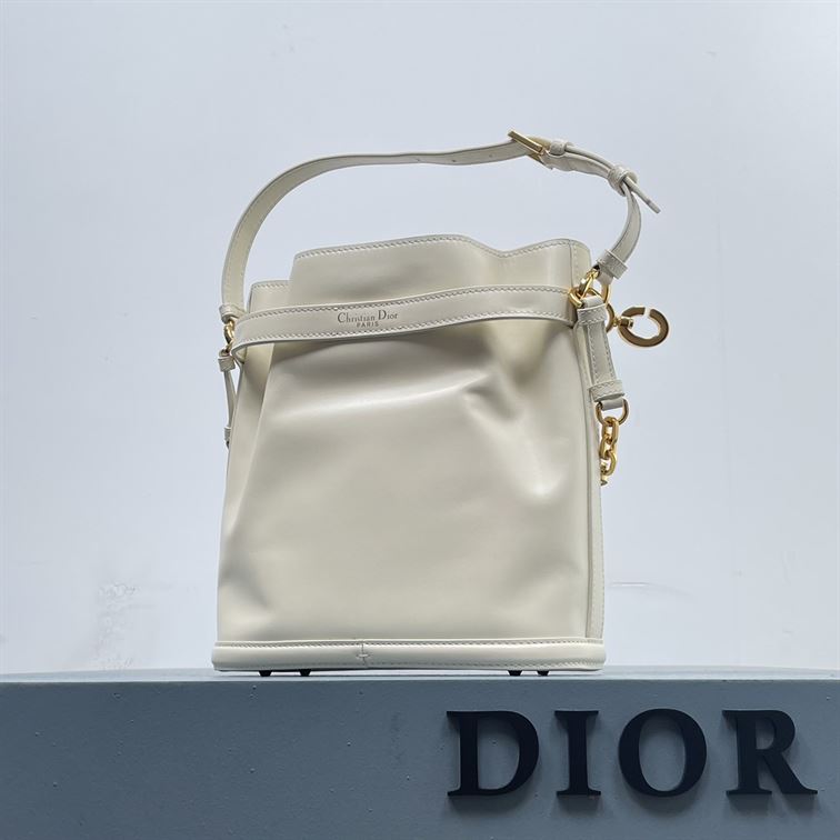 DIOR MEDIUM C EST DIOR BAG WHITE CD EMBOSSED CALFSKIN